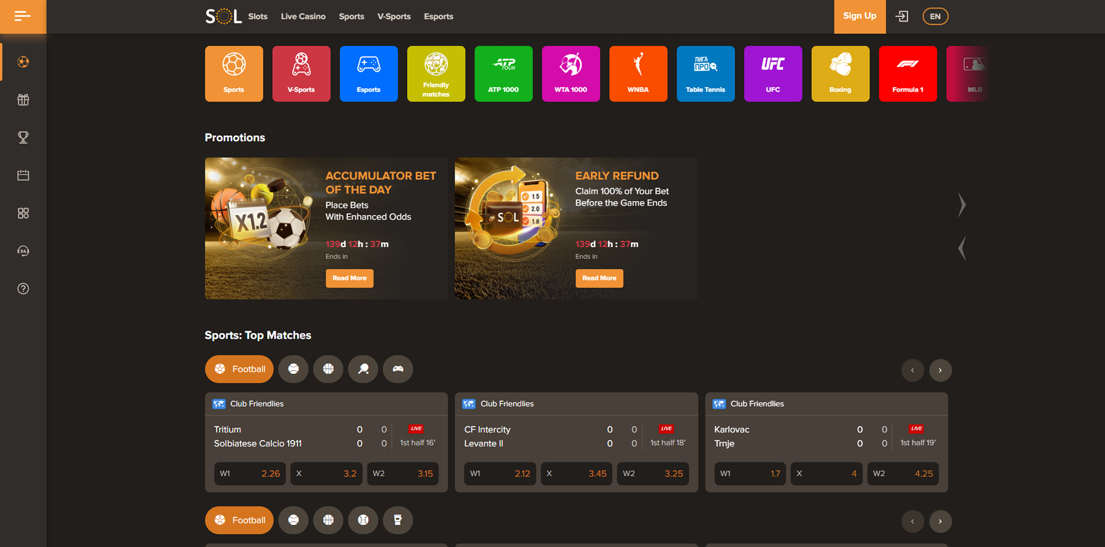 SOL casino sports betting