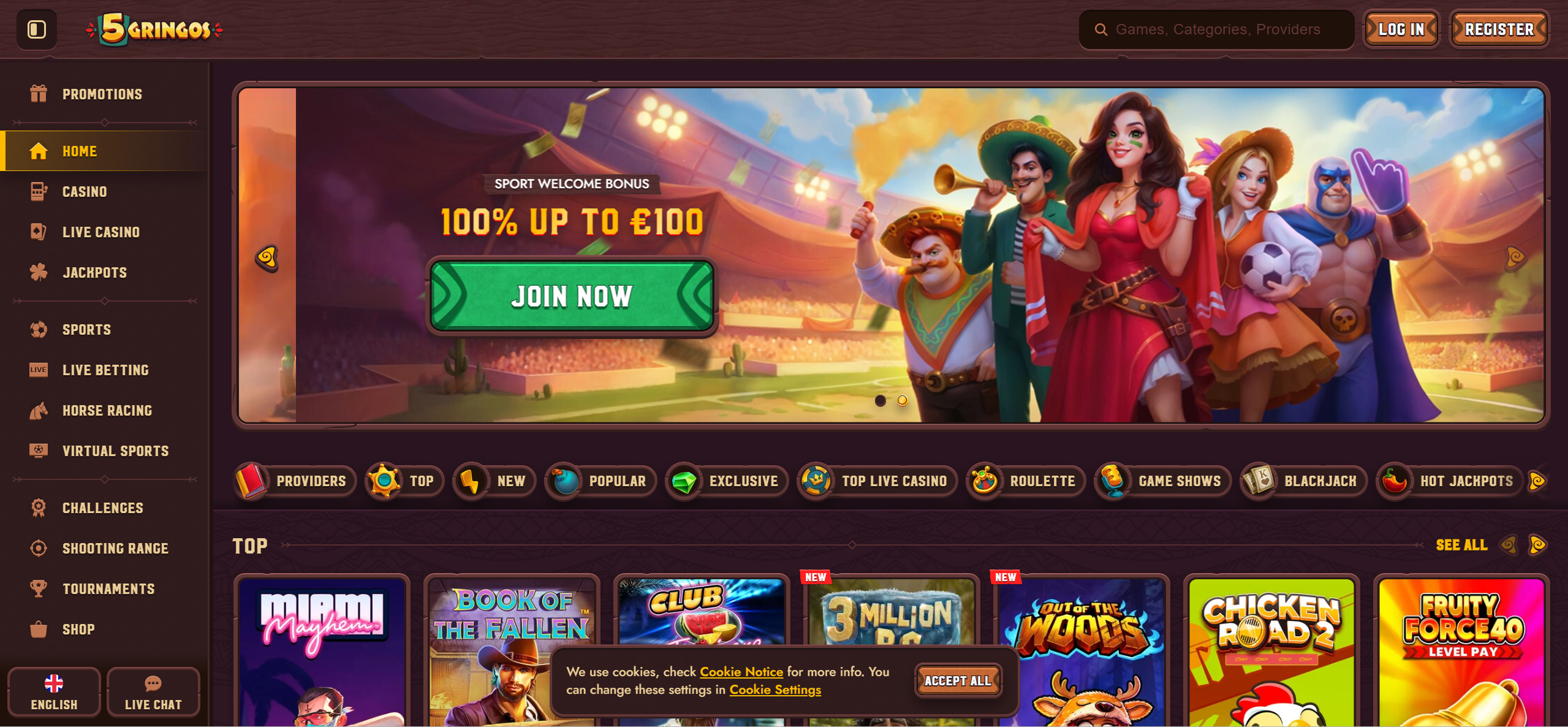 5Gringos main page
