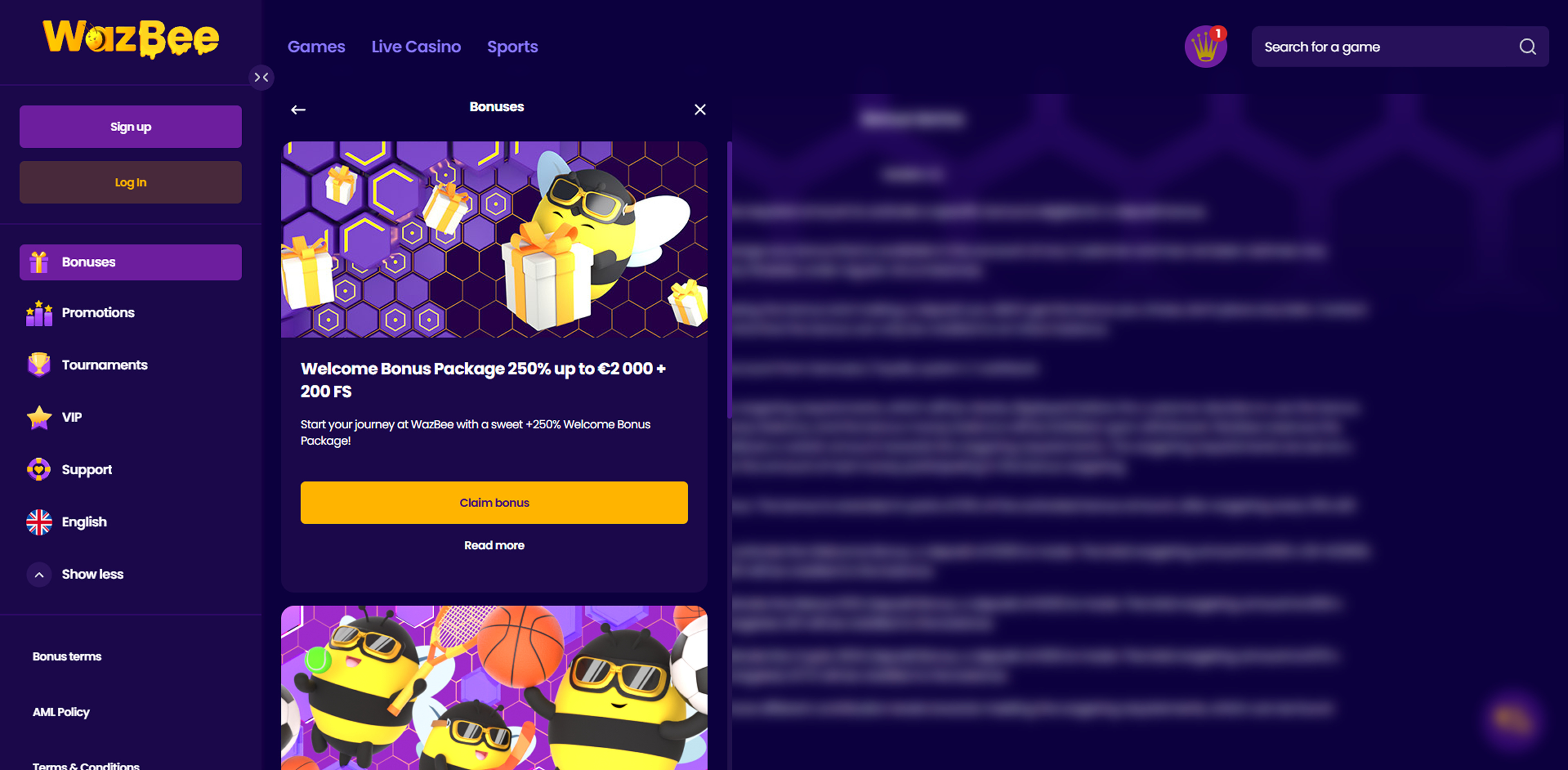 Wazbee bonuses
