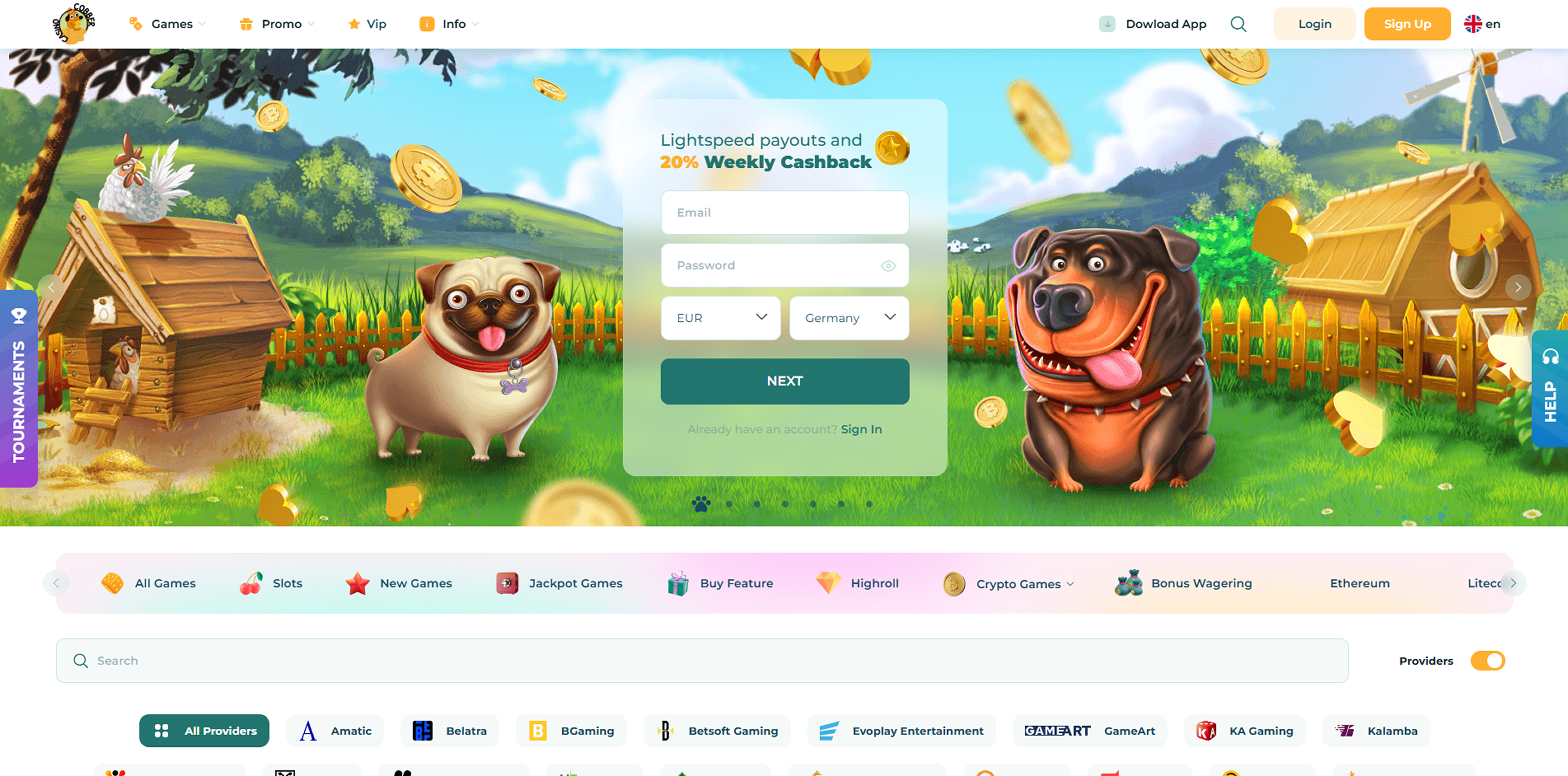 Cobber casino main page