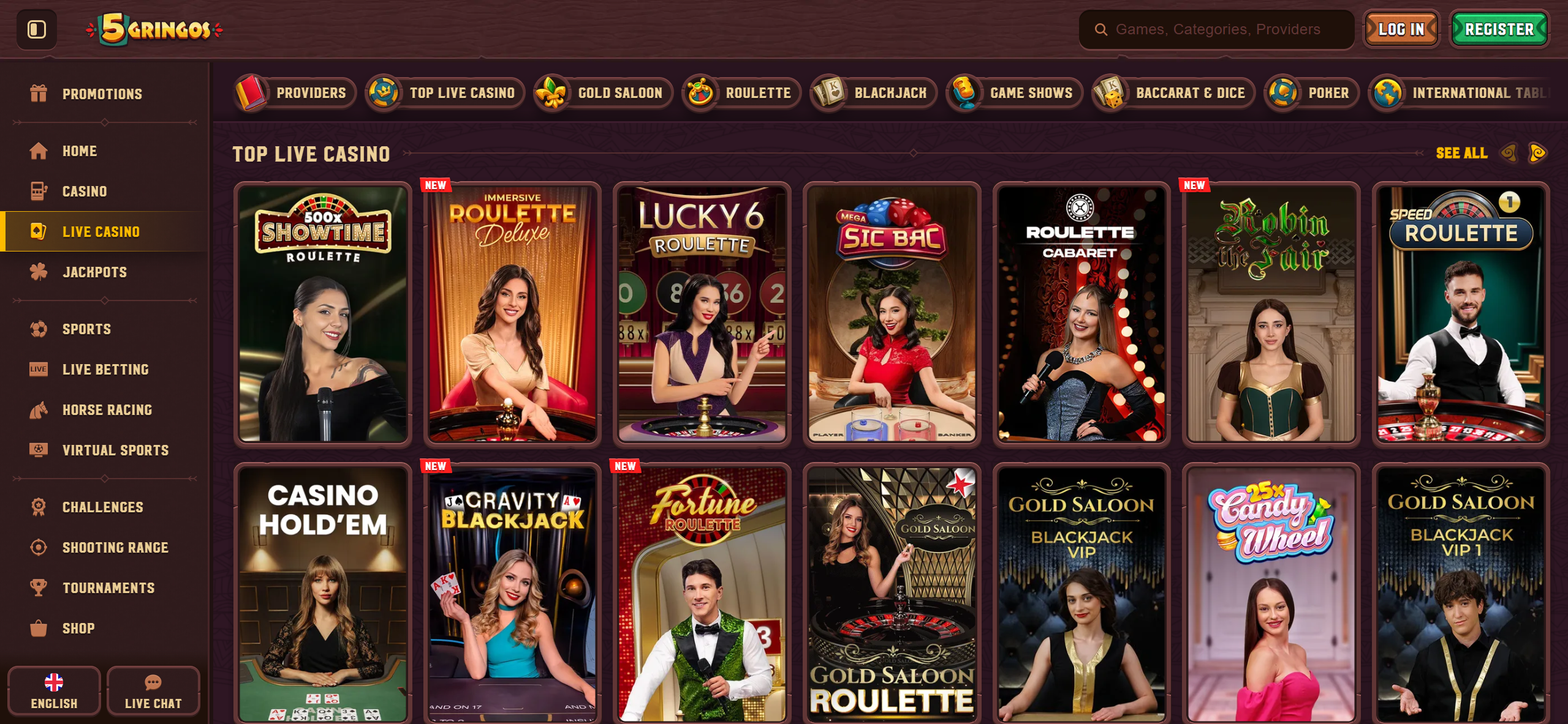 5Gringos live games