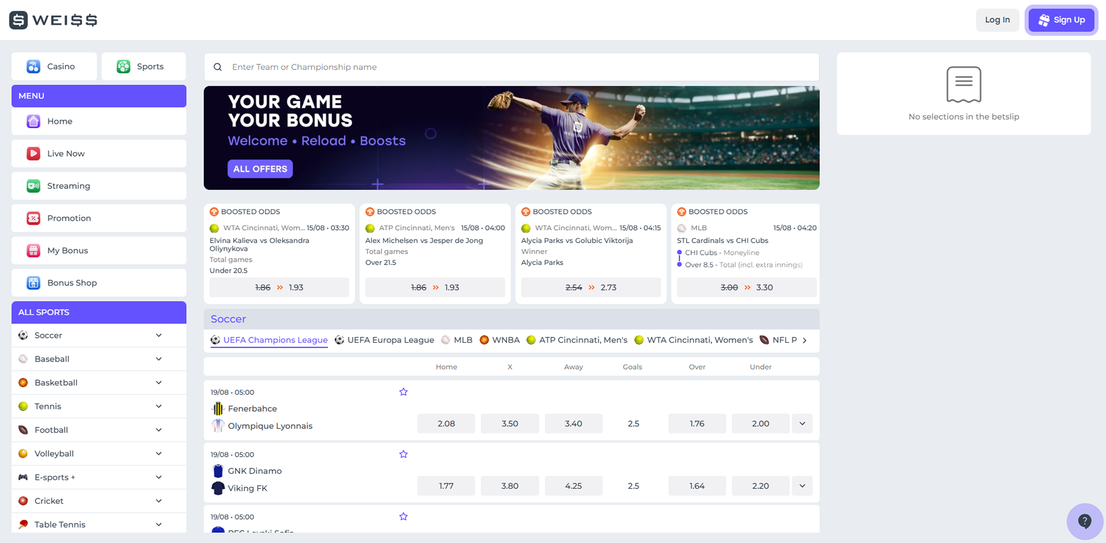 Weiss casino sports betting