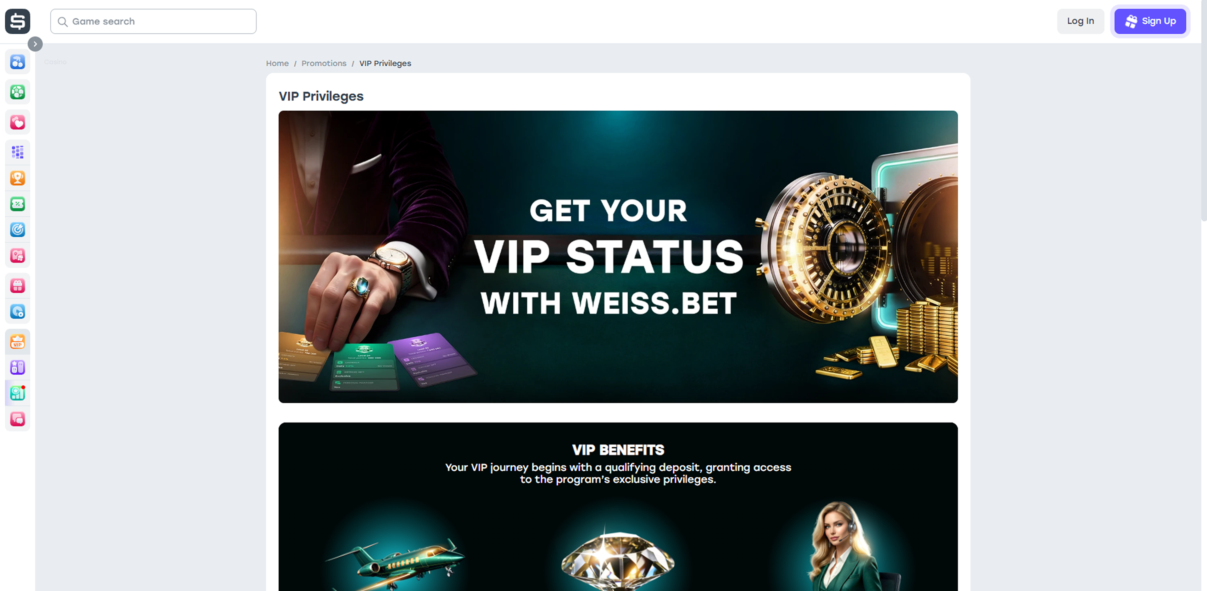 Weiss casino VIP vlub
