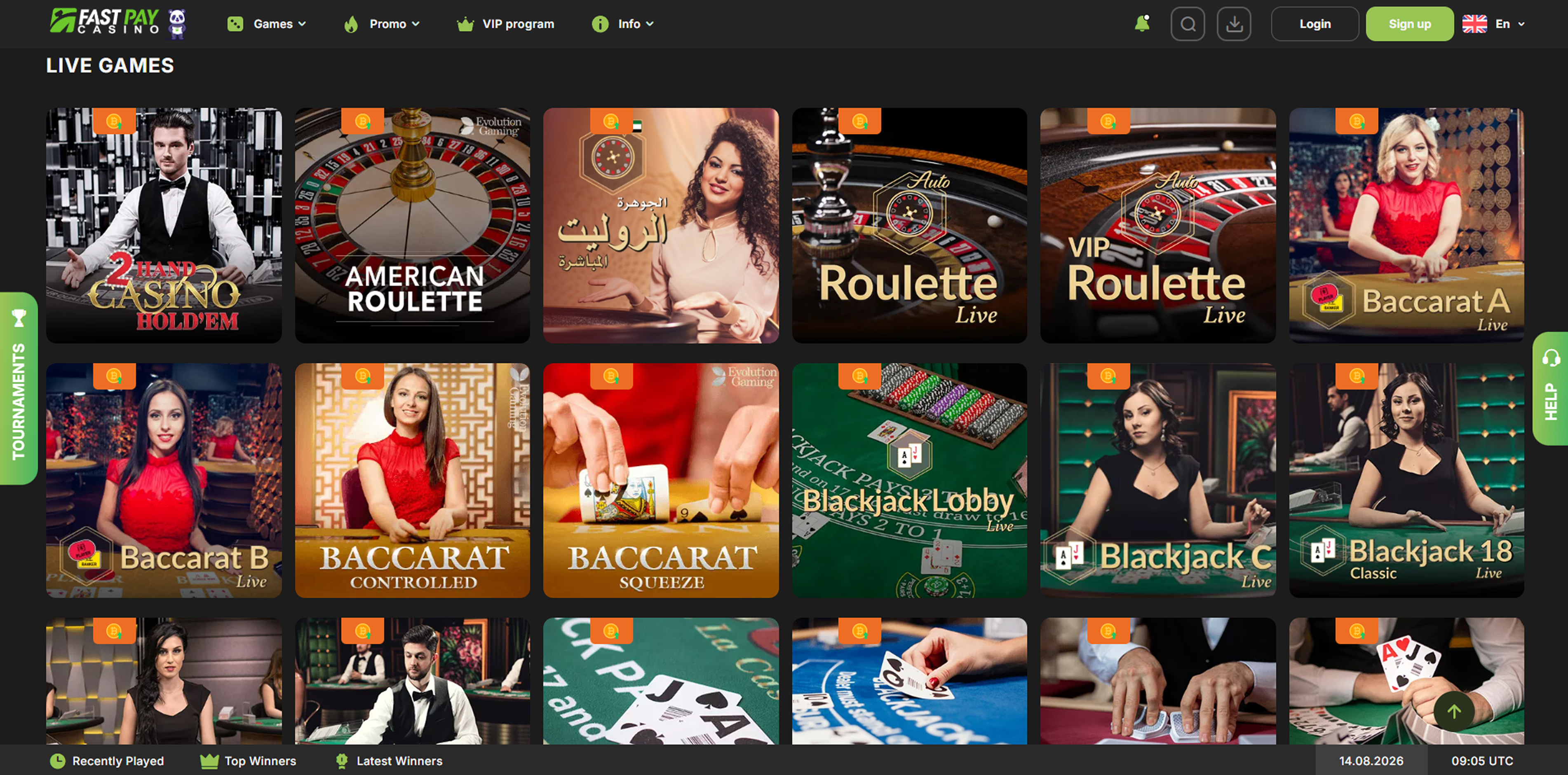FastPay casino live games
