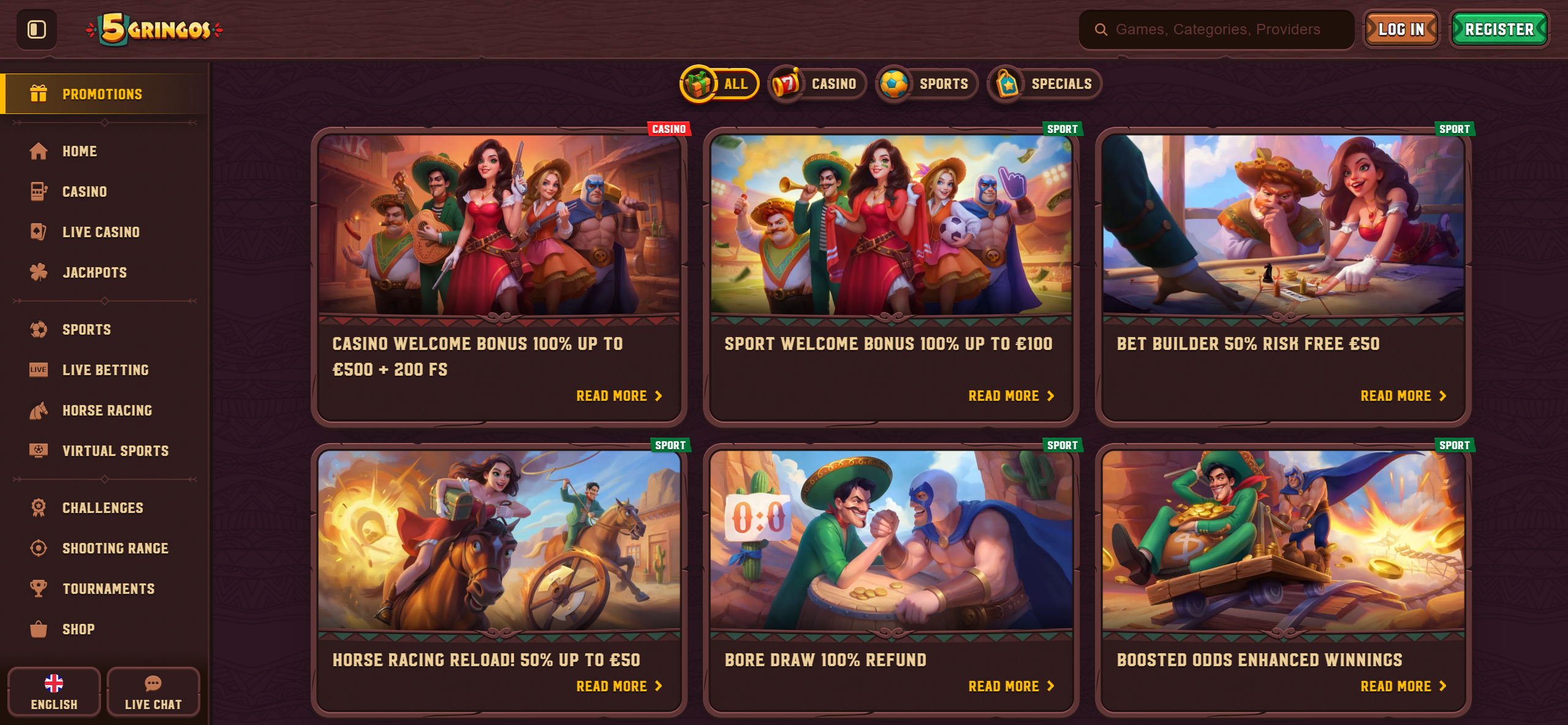 5Gringos bonuses