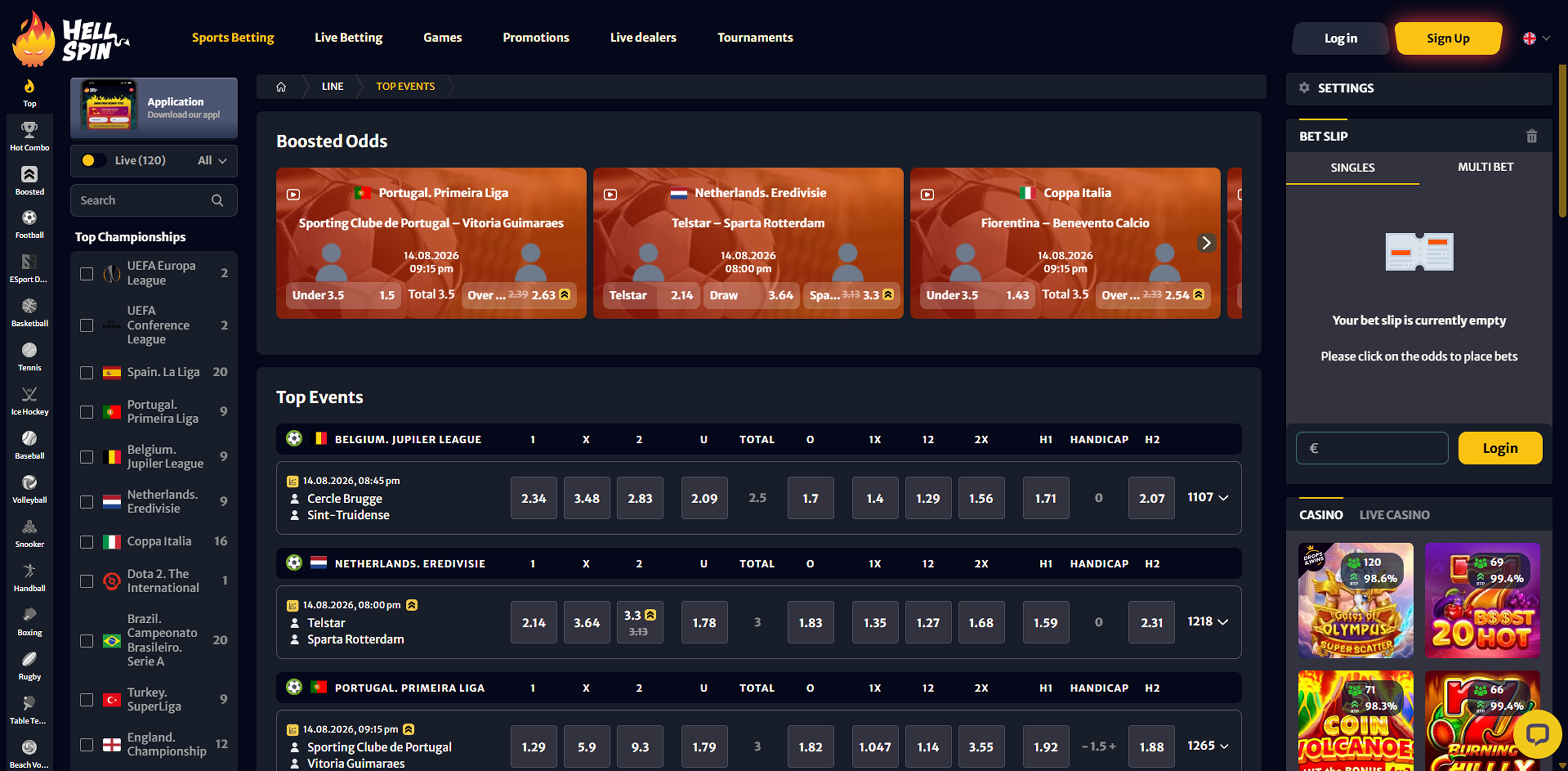 HellSpin Casino sportsbook