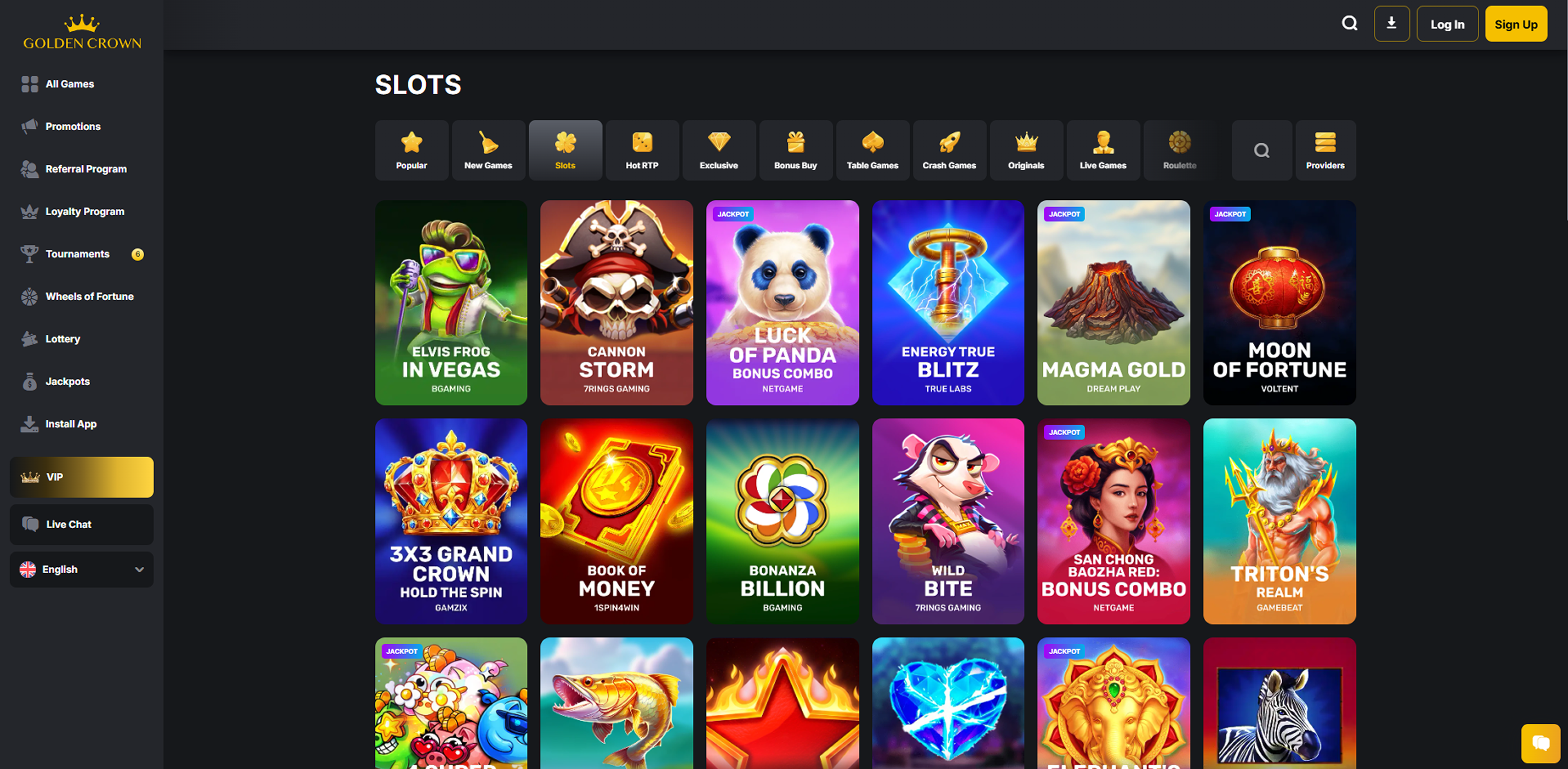 Golden Crown Casino slot games