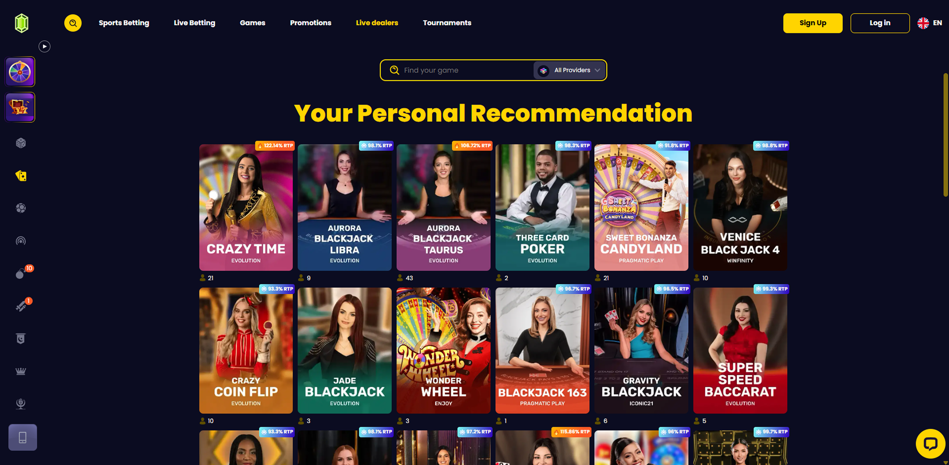 Slotsgem Casino live dealer games