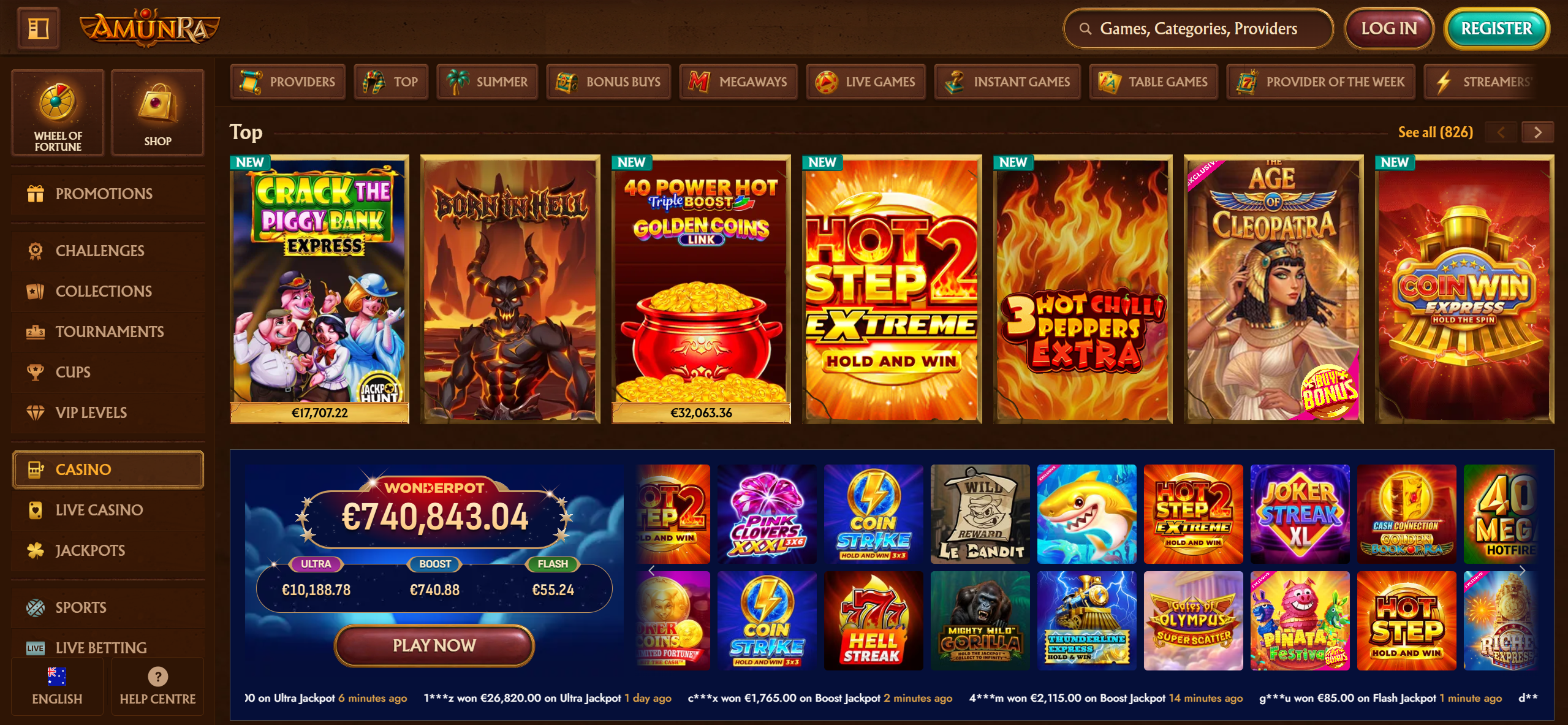AmunRa casino slots
