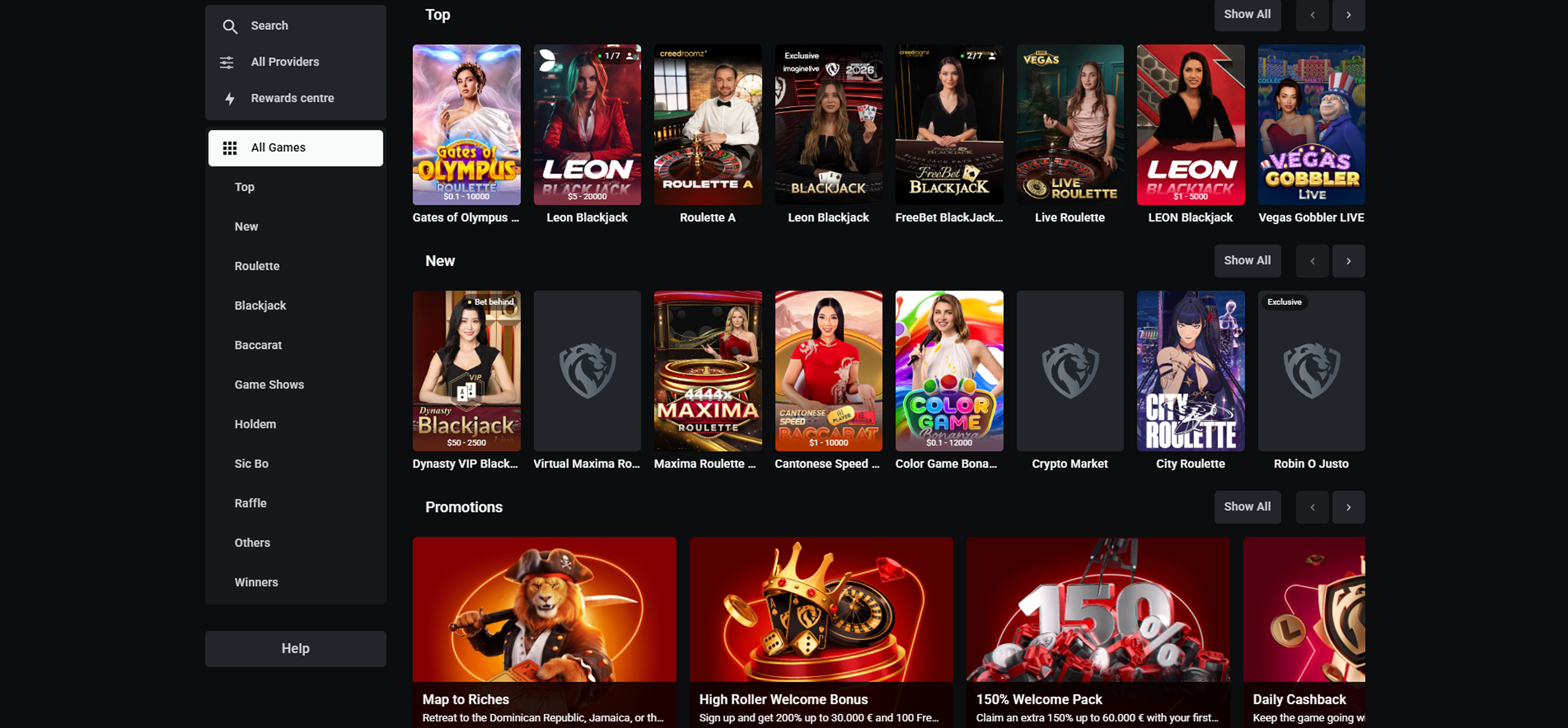 Leon casino live games