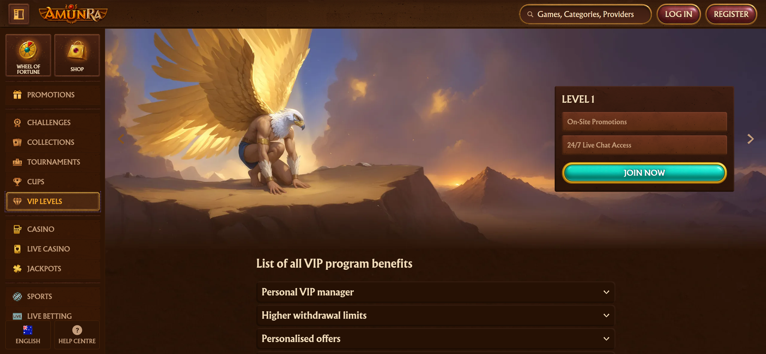 AmunRa casino loyalty program