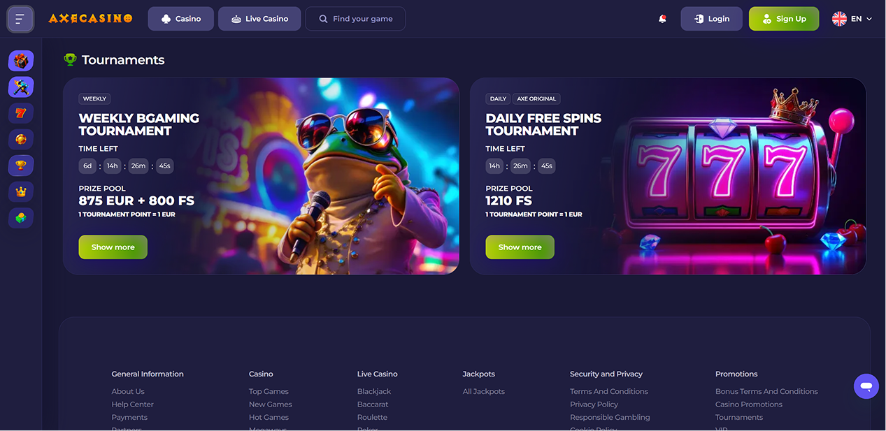 AxeCasino tournaments