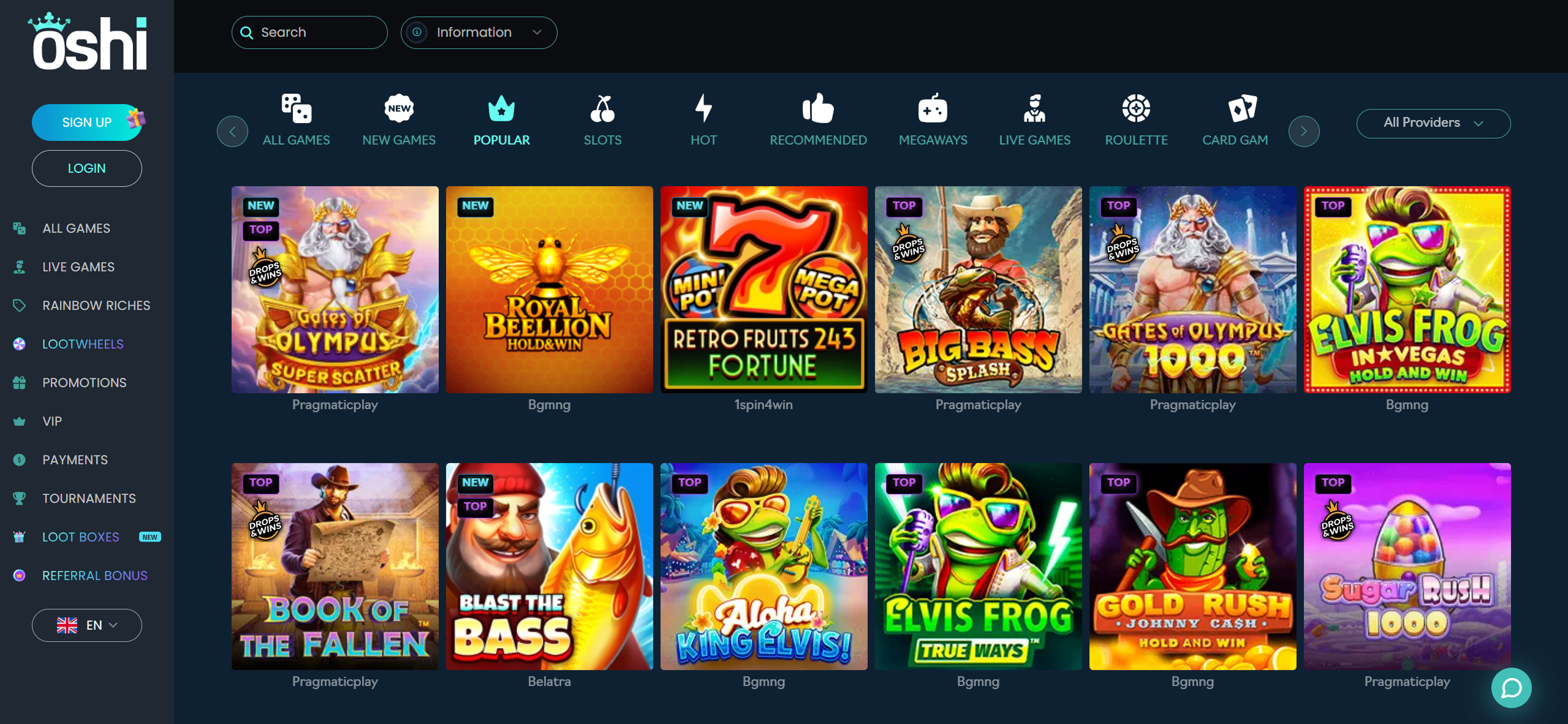 Oshi casino slots