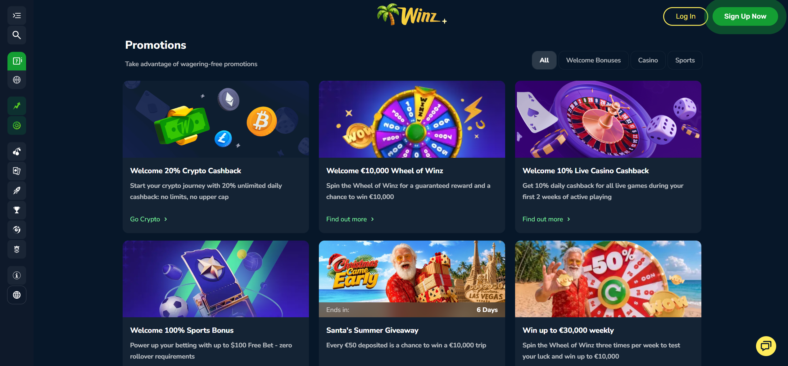 Winz.io bonuses