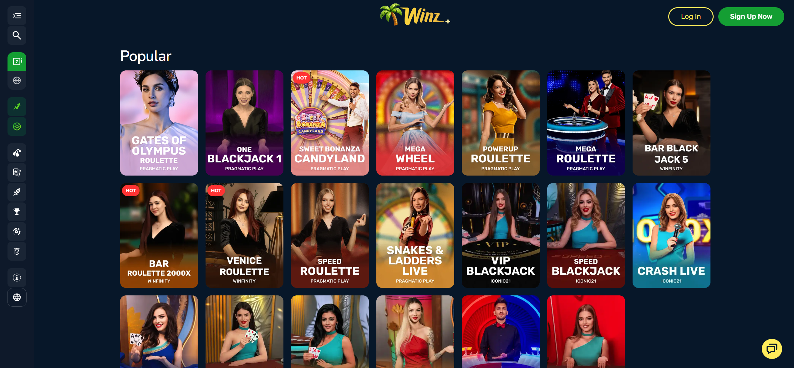 Winz.io live games