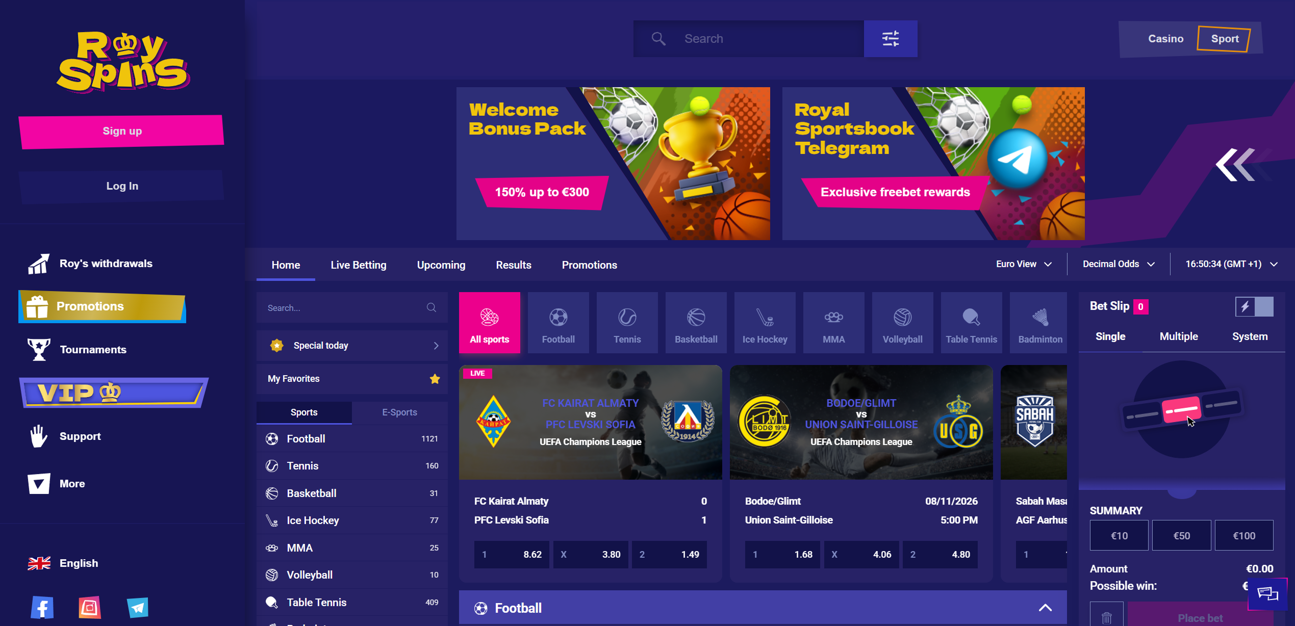 Royspins sports betting