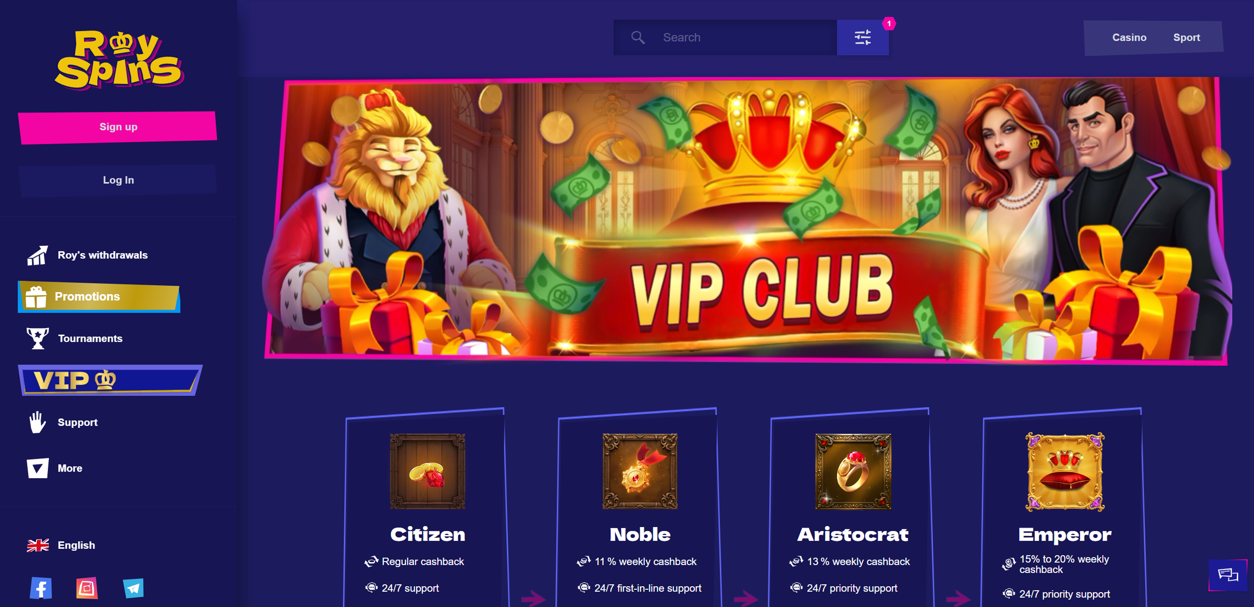 Royspins loyalty program
