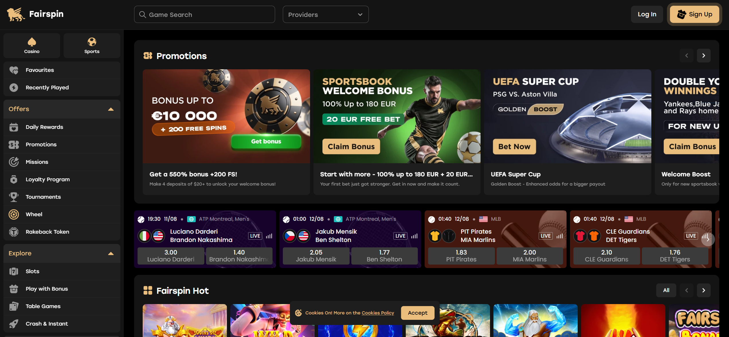 Fairspin main page