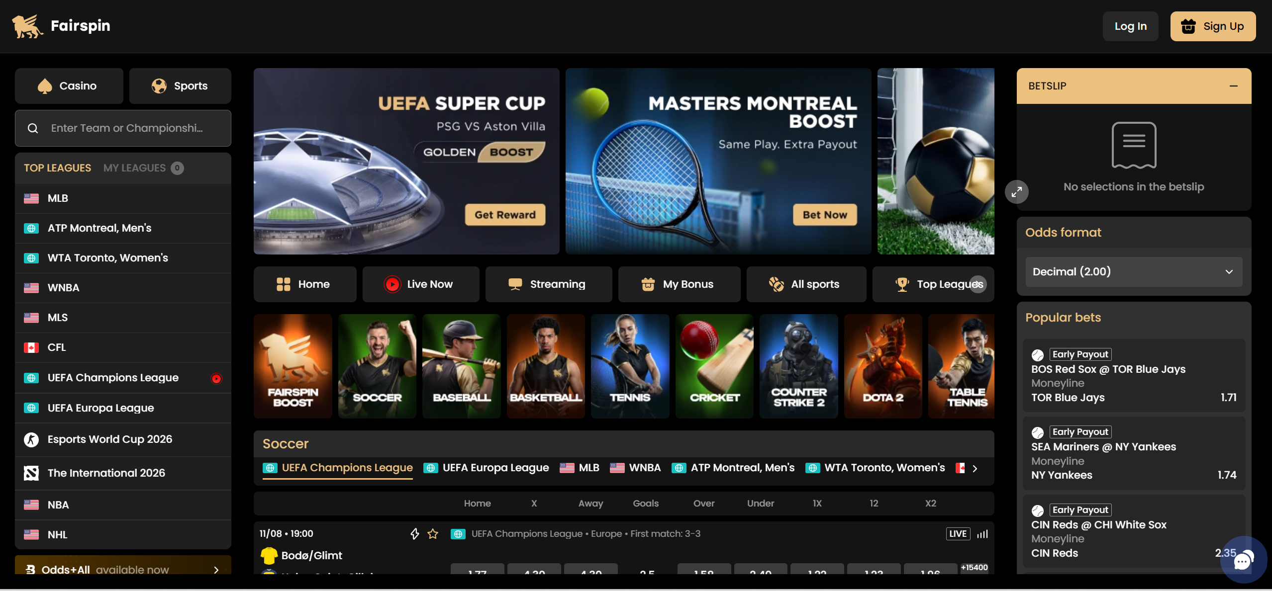 Fairspin sports beting