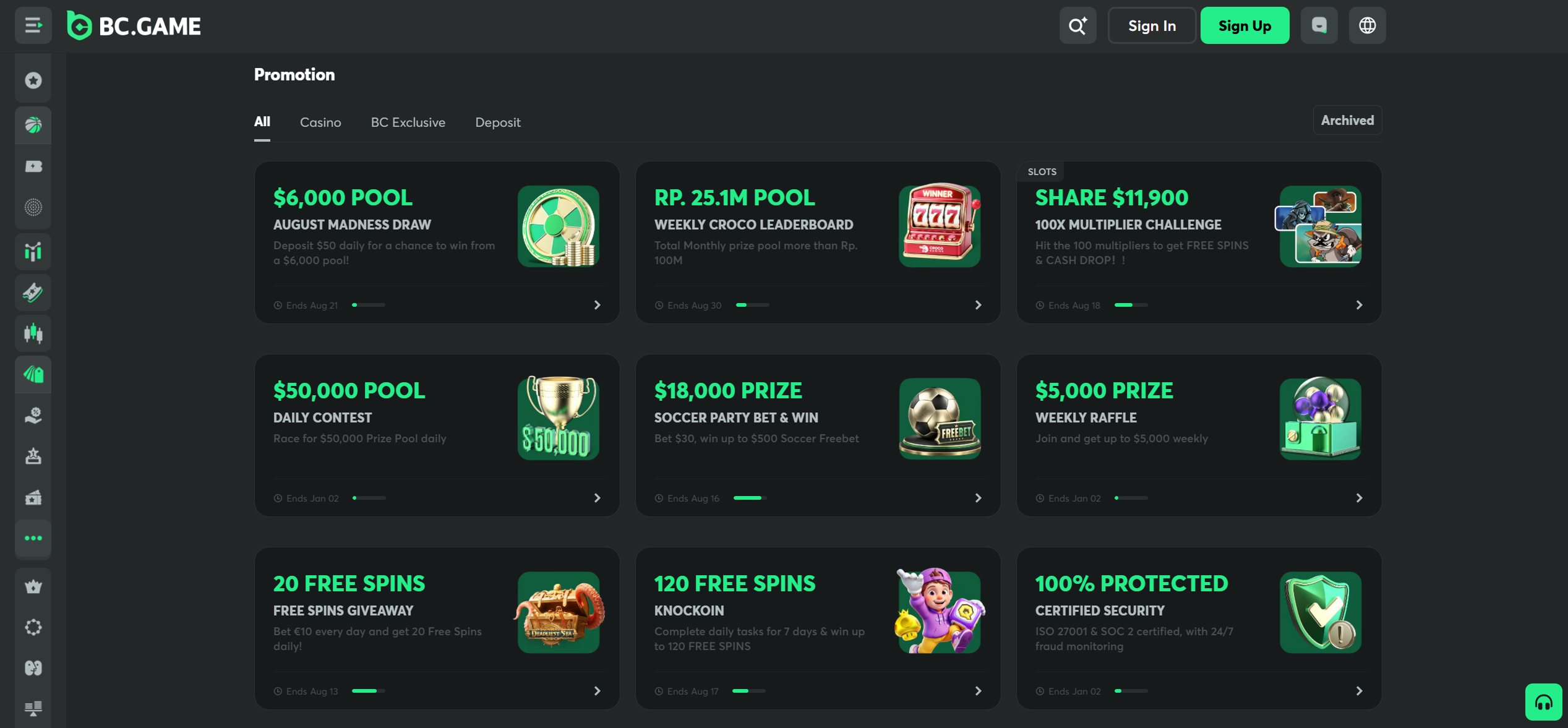BC.GAME bonuses