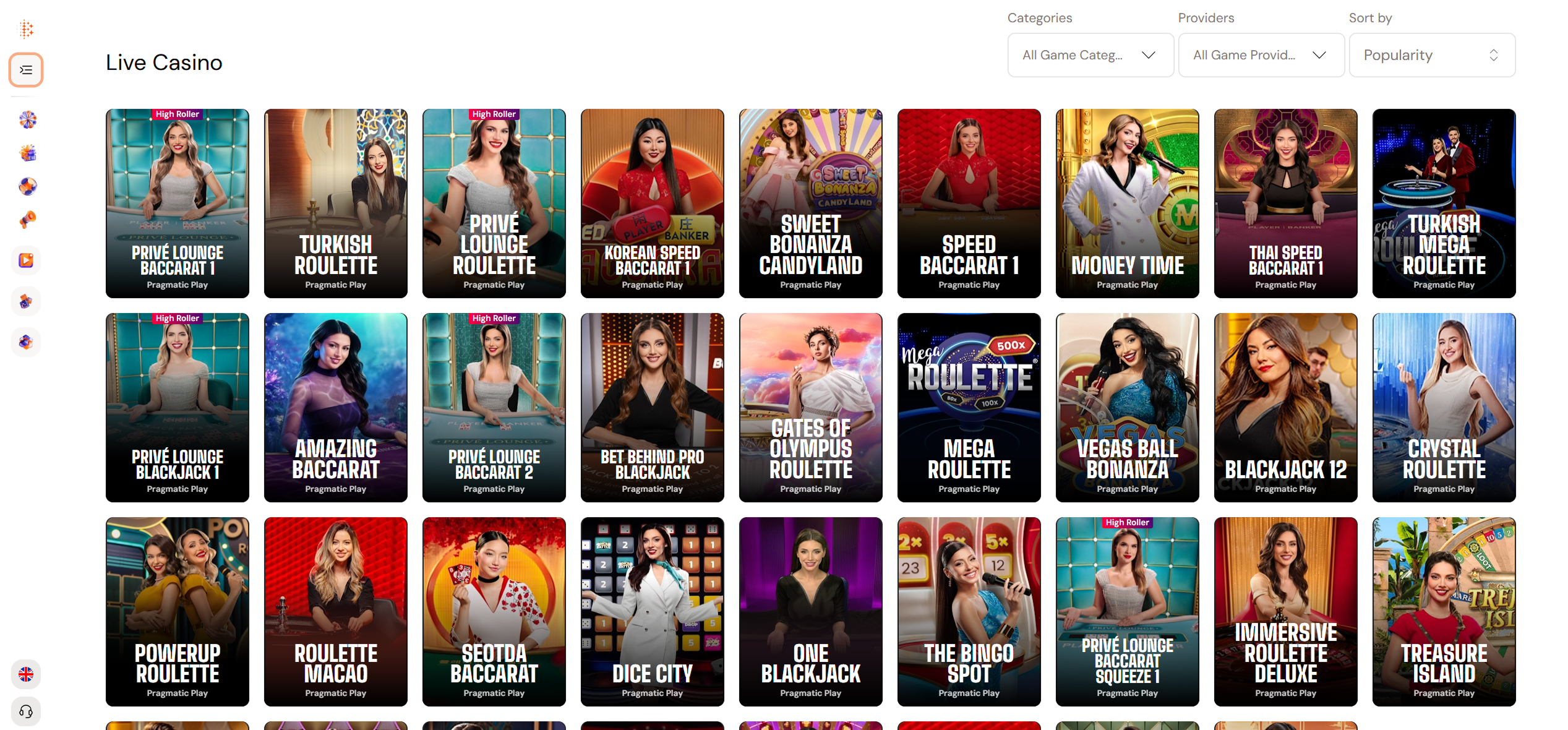 Bitcasino live games