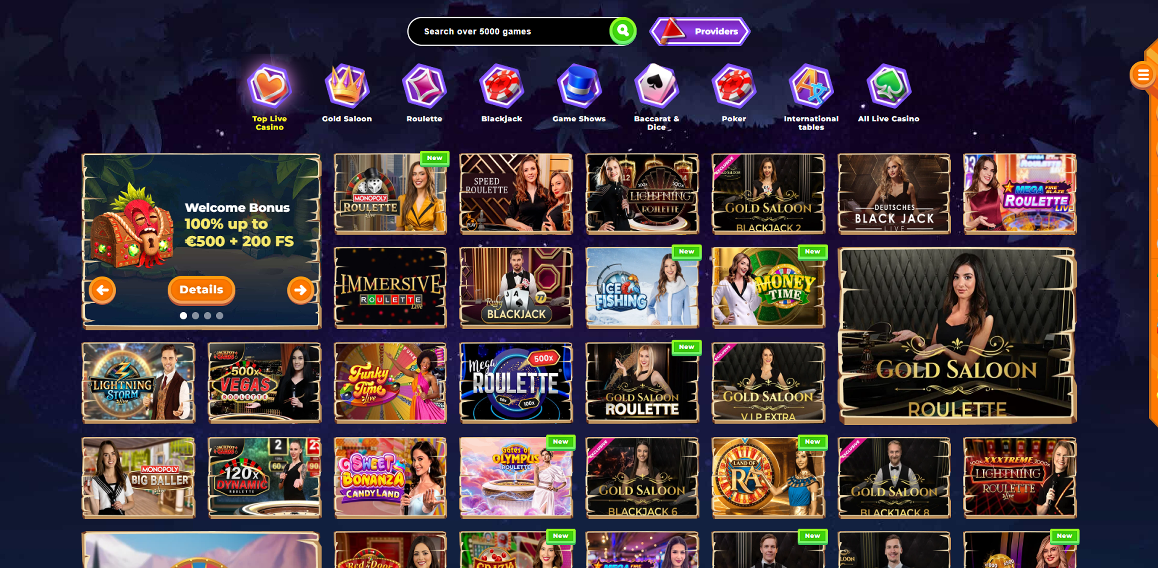 Wazamba live games